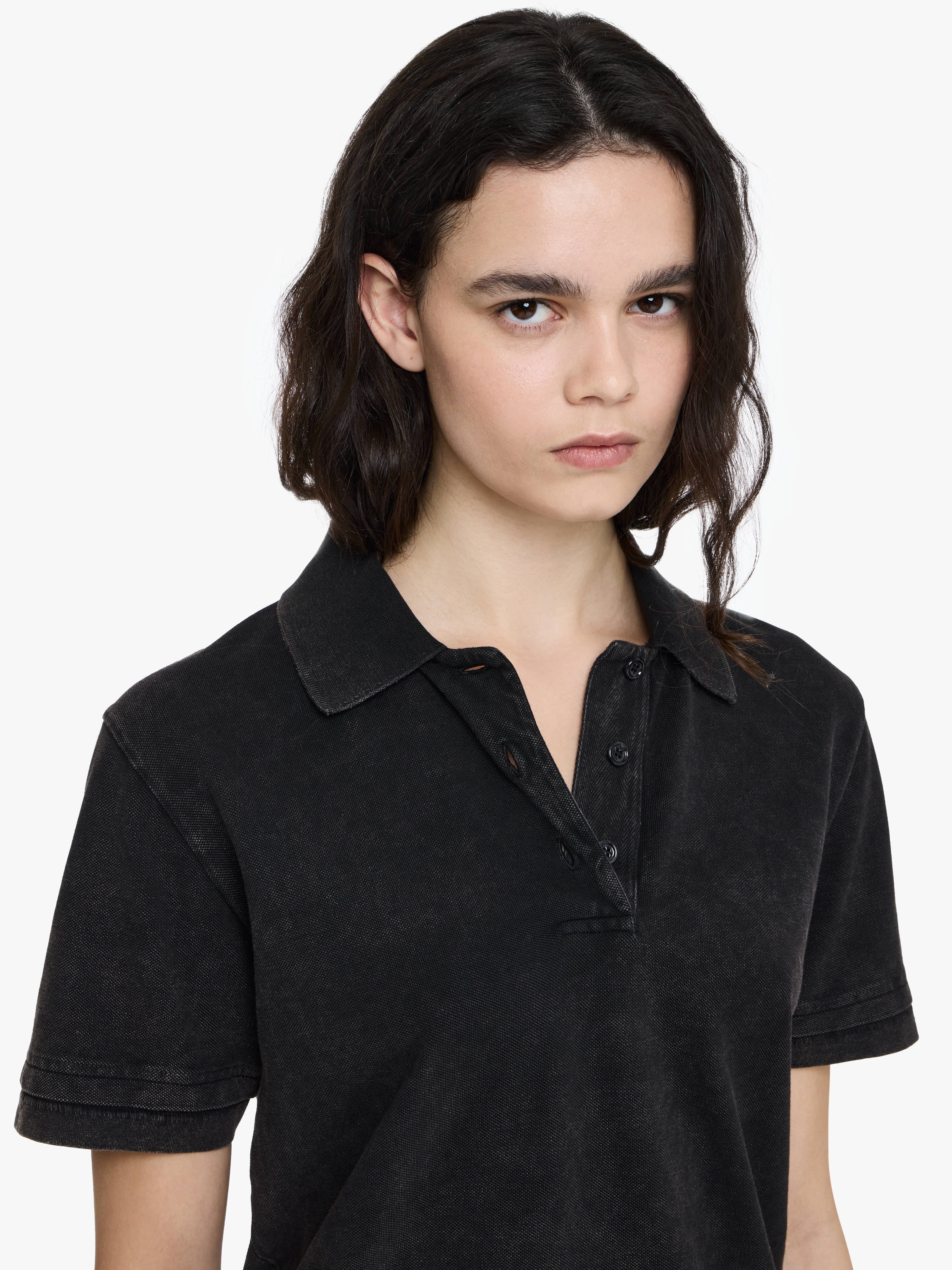 LAYERED SHORT SLEEVE POLO TOP - 5