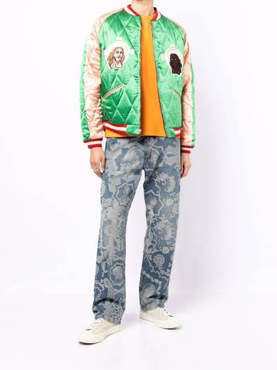 SAINT M×××××× embroidered-slogan bomber jacket outlook