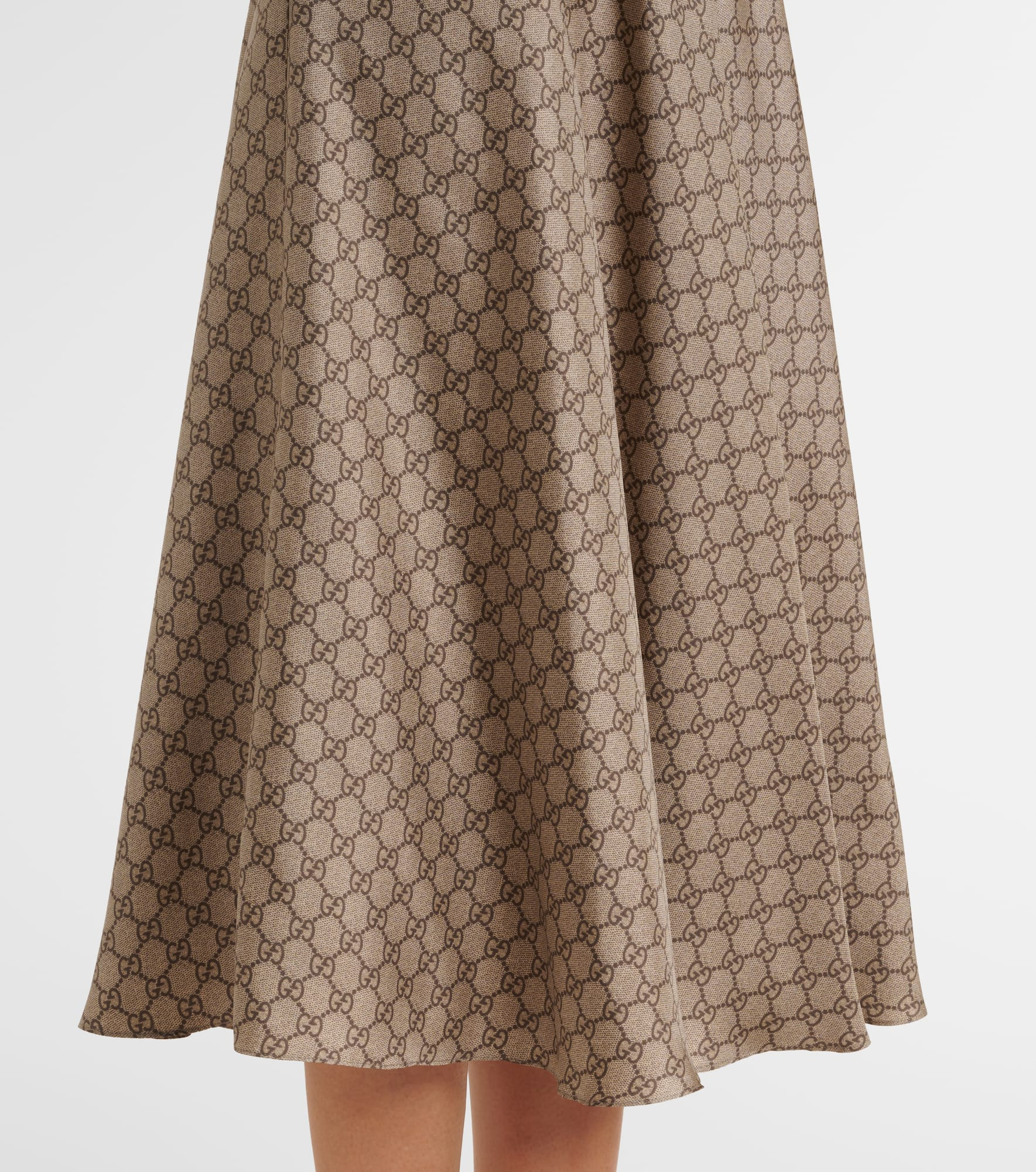 GG silk twill shirt dress - 6