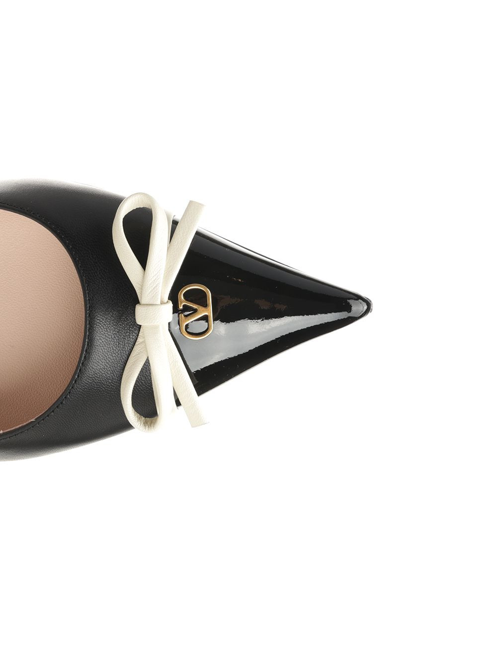 Sling Back | Valentino Garavani Bepointy | T. 45 | Vernice/Capretto/A.Brass Logo Pumps Black - 4