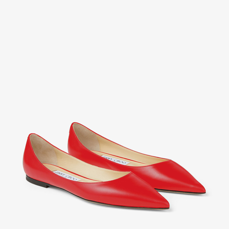 Love Flat Ruby Red Calf Leather Flats 2