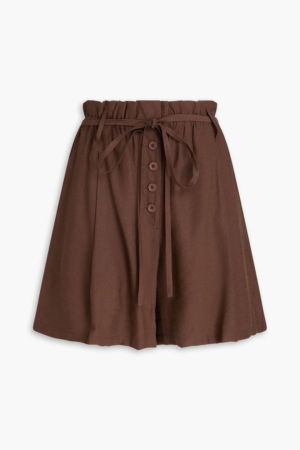 Cora belted twill shorts - 1