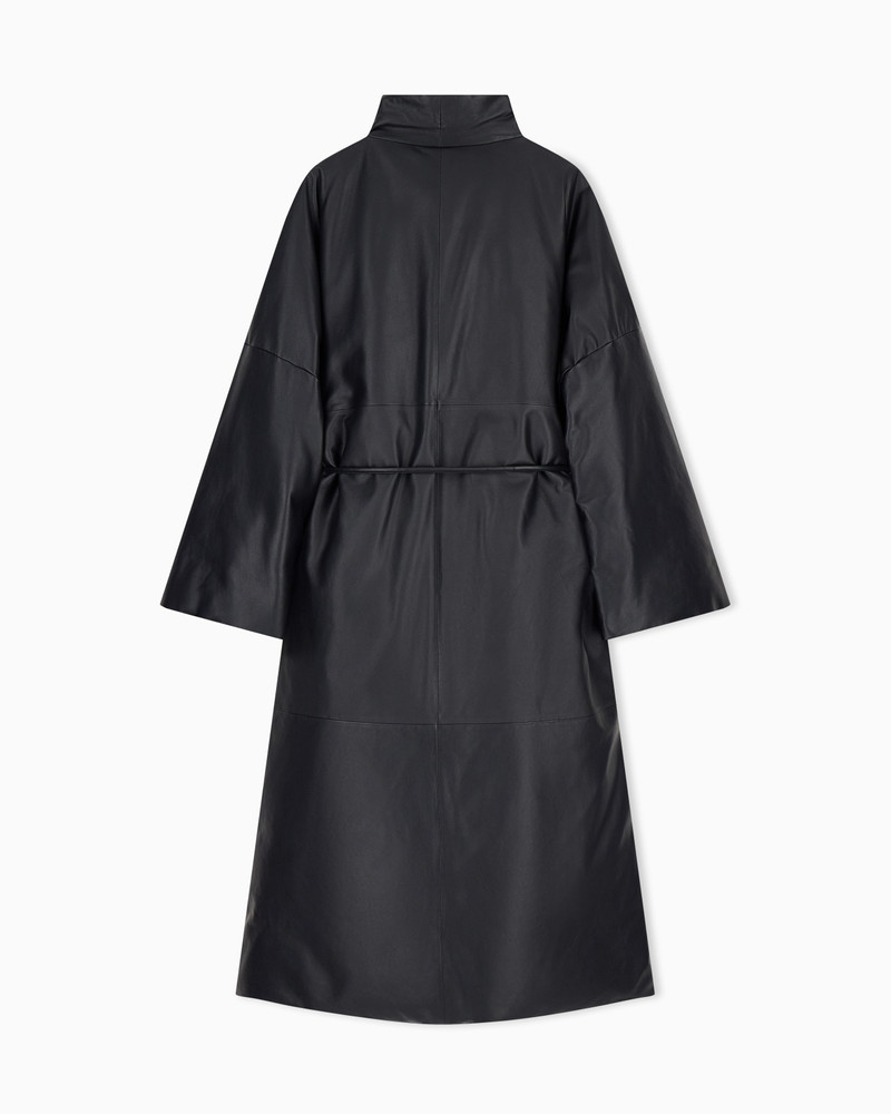 ASV REVERSIBLE OVERSIZED LONG DOWN JACKET IN LAMBSKIN NAPPA LEATHER 3