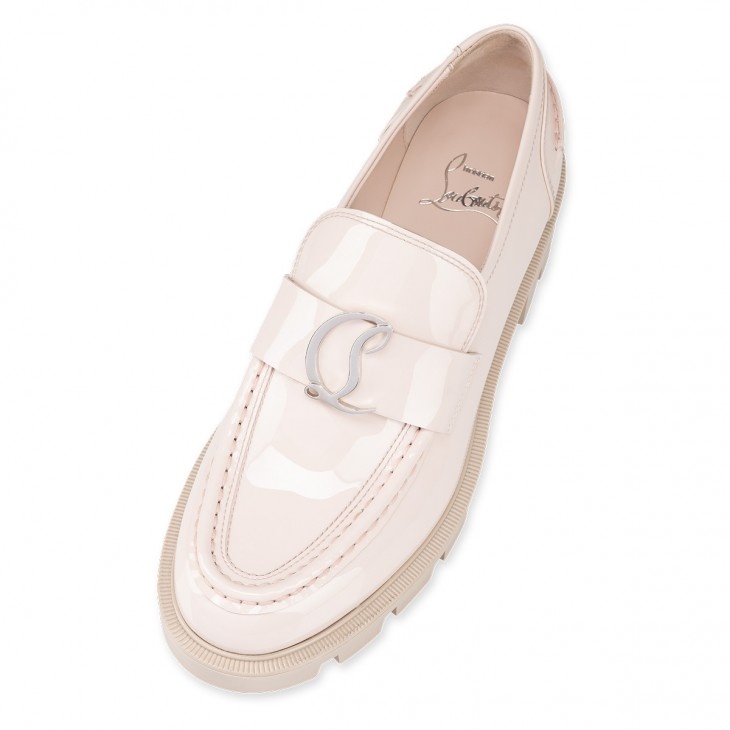 Shop Christian Louboutin Moc Lug-Sole Leather Loafers