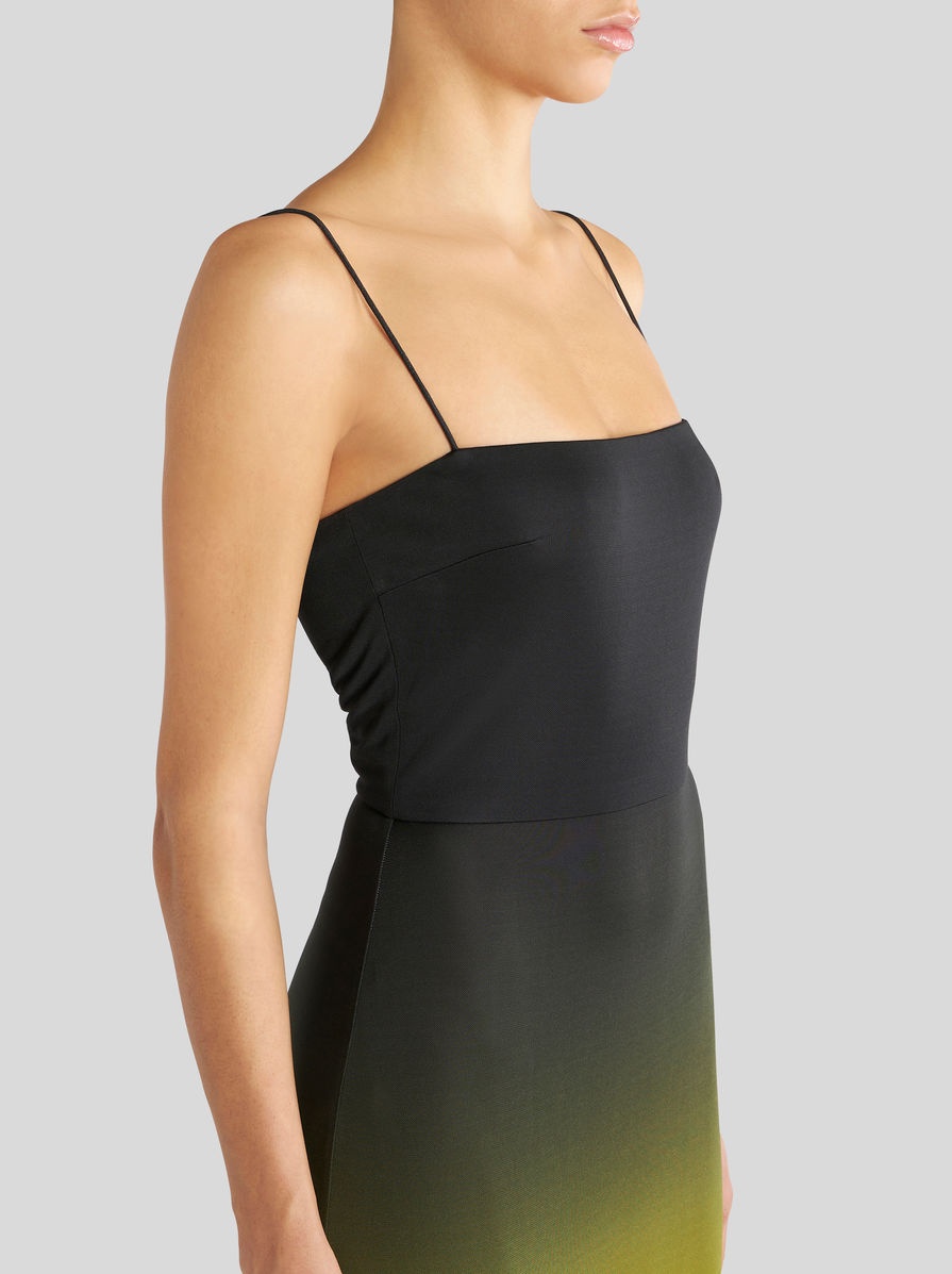 LONG JERSEY DRESS WITH COLOUR SHADING AND PAISLEY PROFILE - 3