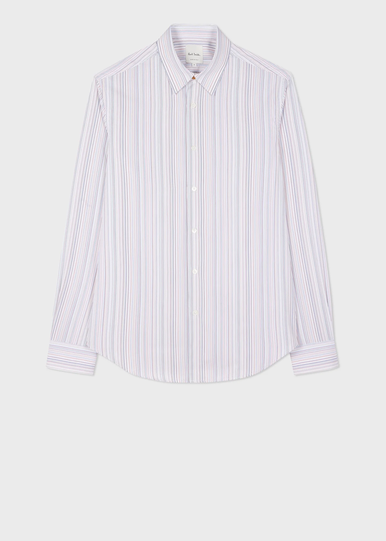 Slim-Fit White 'Signature Stripe' Cotton Shirt - 1