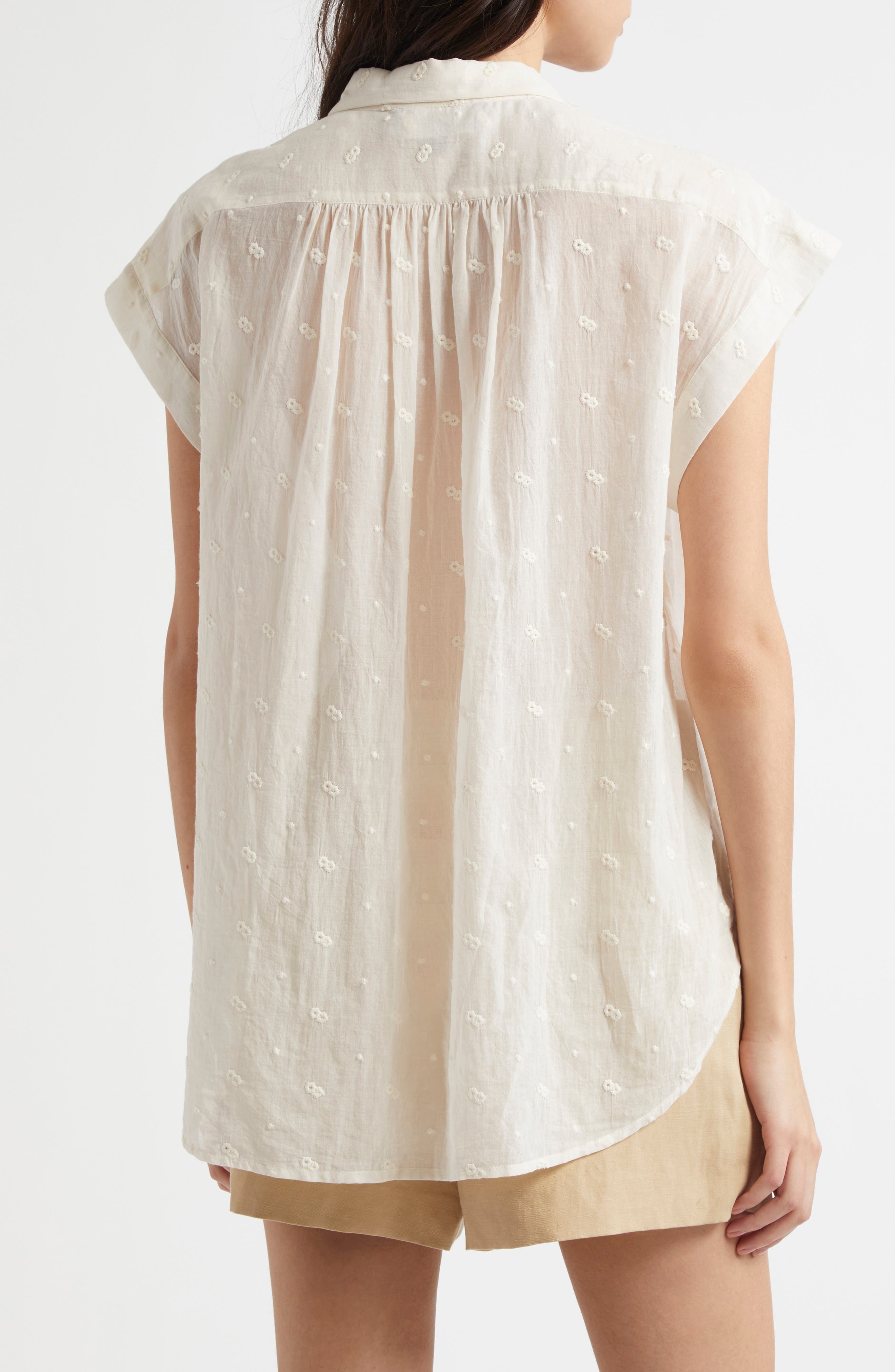 Nili Lotan Normandy Embroidered Shirt in Ivory at Nordstrom - 2