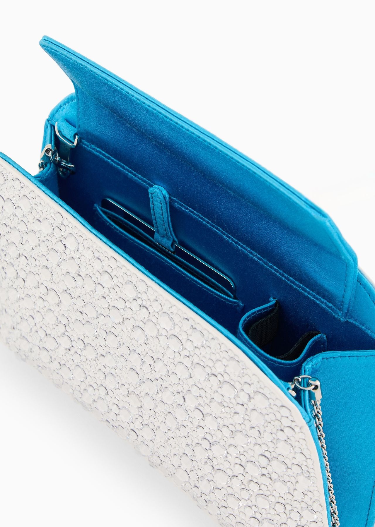 La Prima satin and rhinestone clutch bag - 4