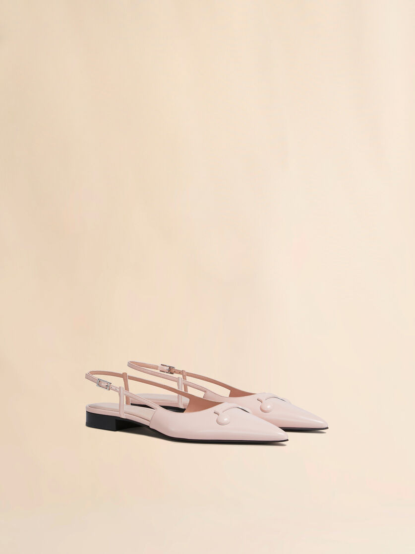 PINK LEATHER TRUNKAROO POINTED TOE SLINGBACK - 2