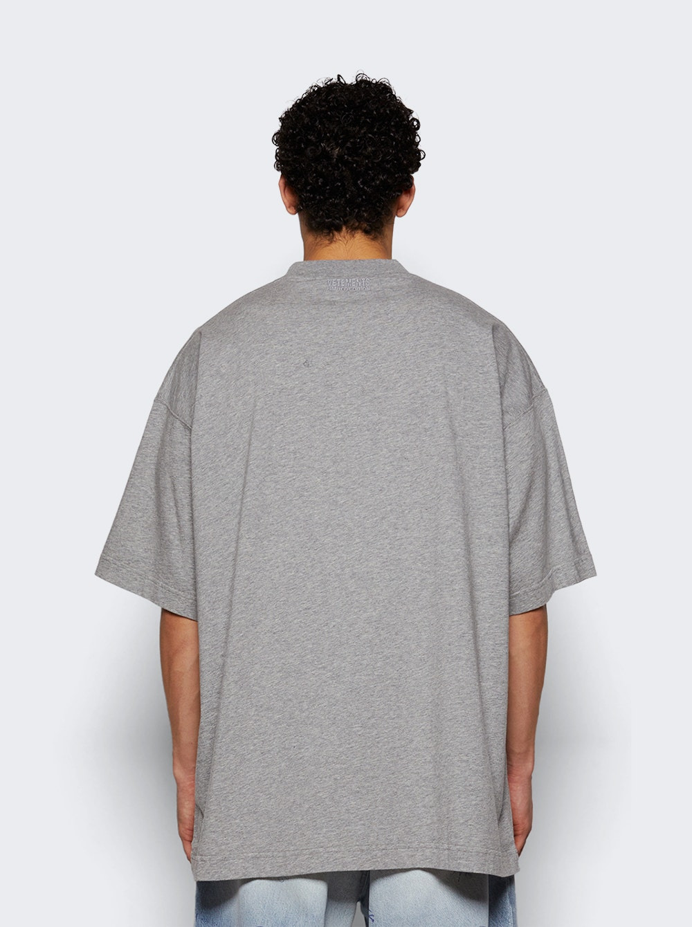 Goth Oversized Tee Grey Melange - 5