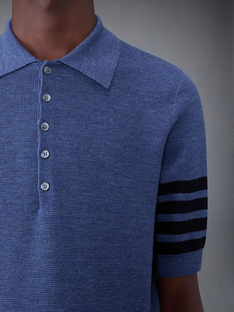 Fine Merino Waffle 4-Bar Short Sleeve Polo 4