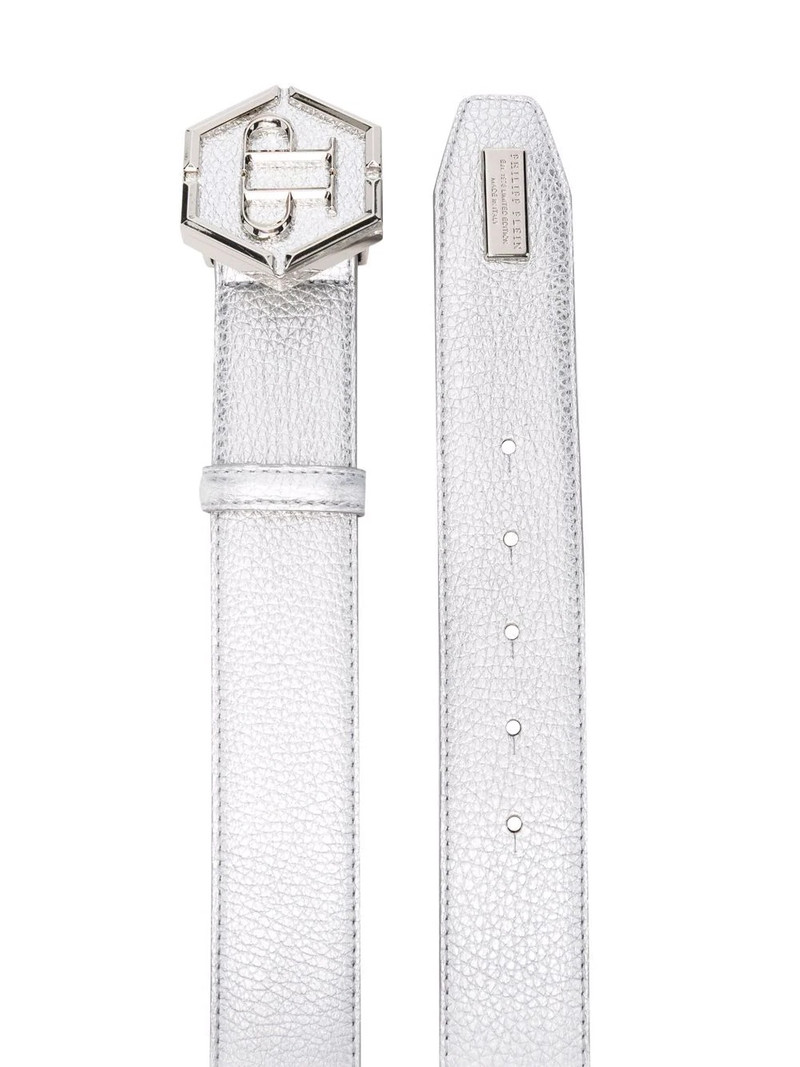 PHILIPP PLEIN logo-plaque metallic belt outlook