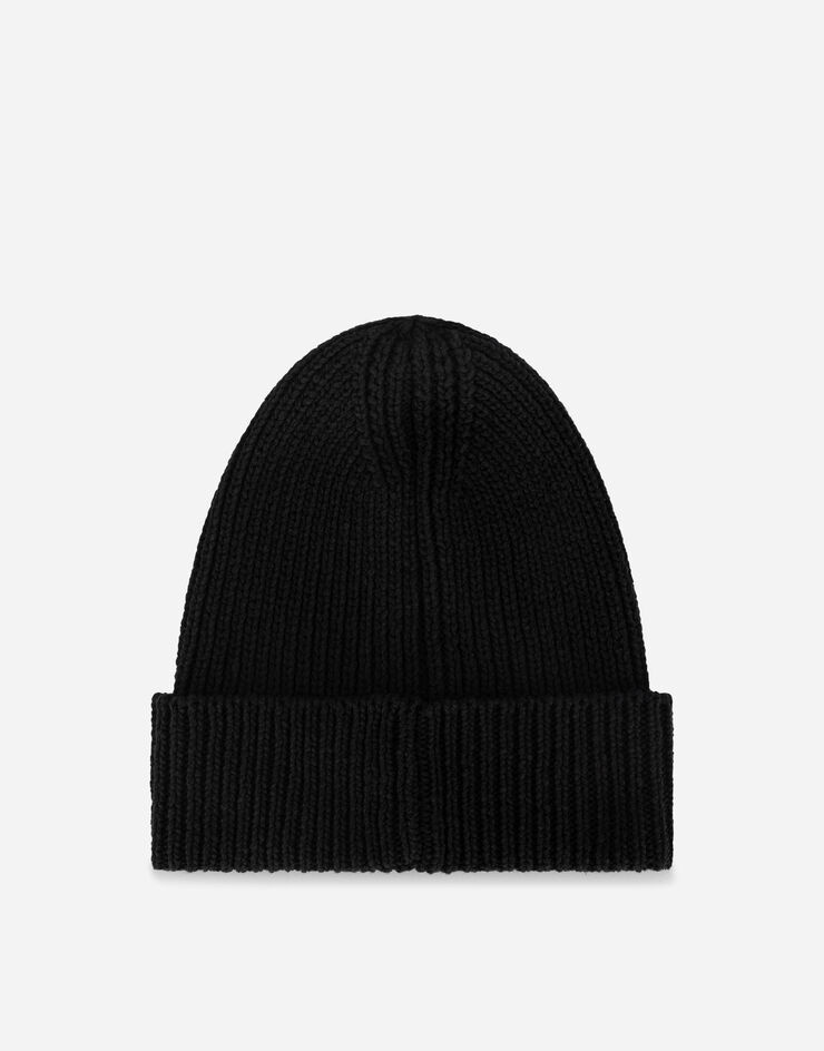 Knit cotton hat with DG patch - 2