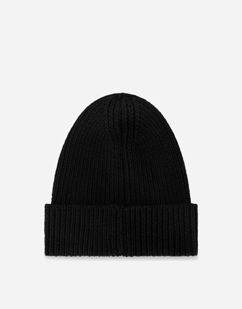Dolce & Gabbana Knit cotton hat with DG patch outlook