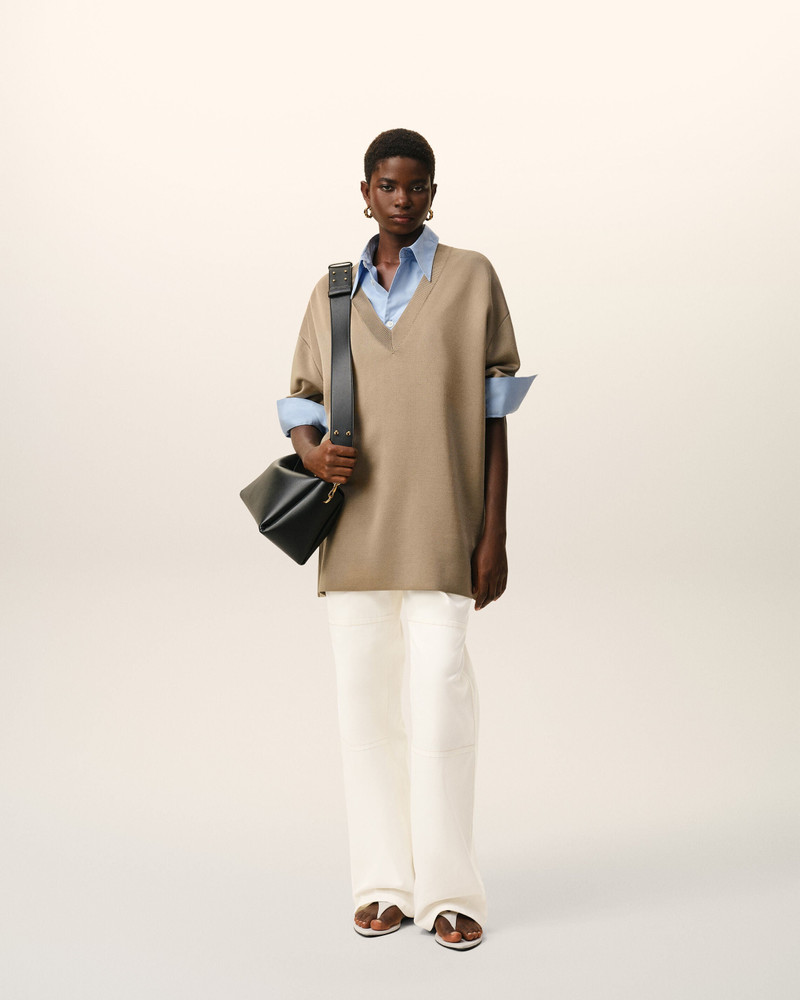 AMI Paris WHITE COTTON WORKER TROUSERS outlook