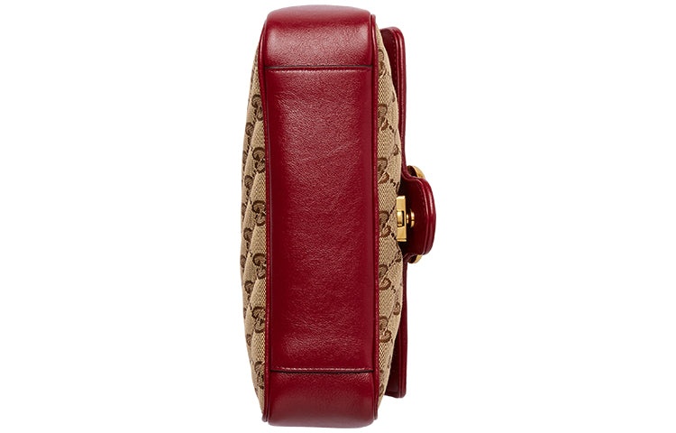 (WMNS) Gucci GG Marmont mini Brown Red color combination 446744-HVKEG-8561 - 7