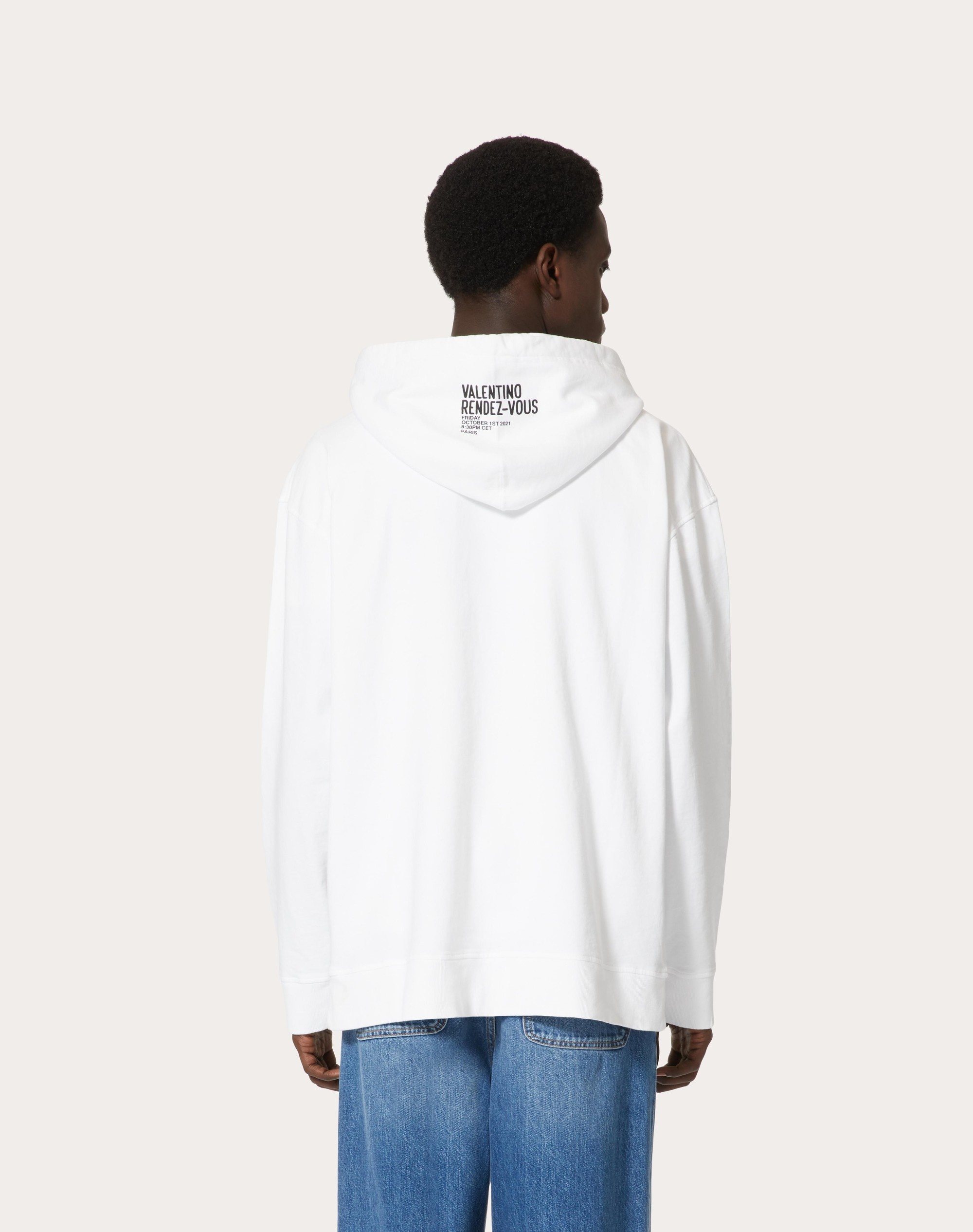COTTON SWEATSHIRT WITH VALENTINO ARCHIVE 1971 PRINT - 4