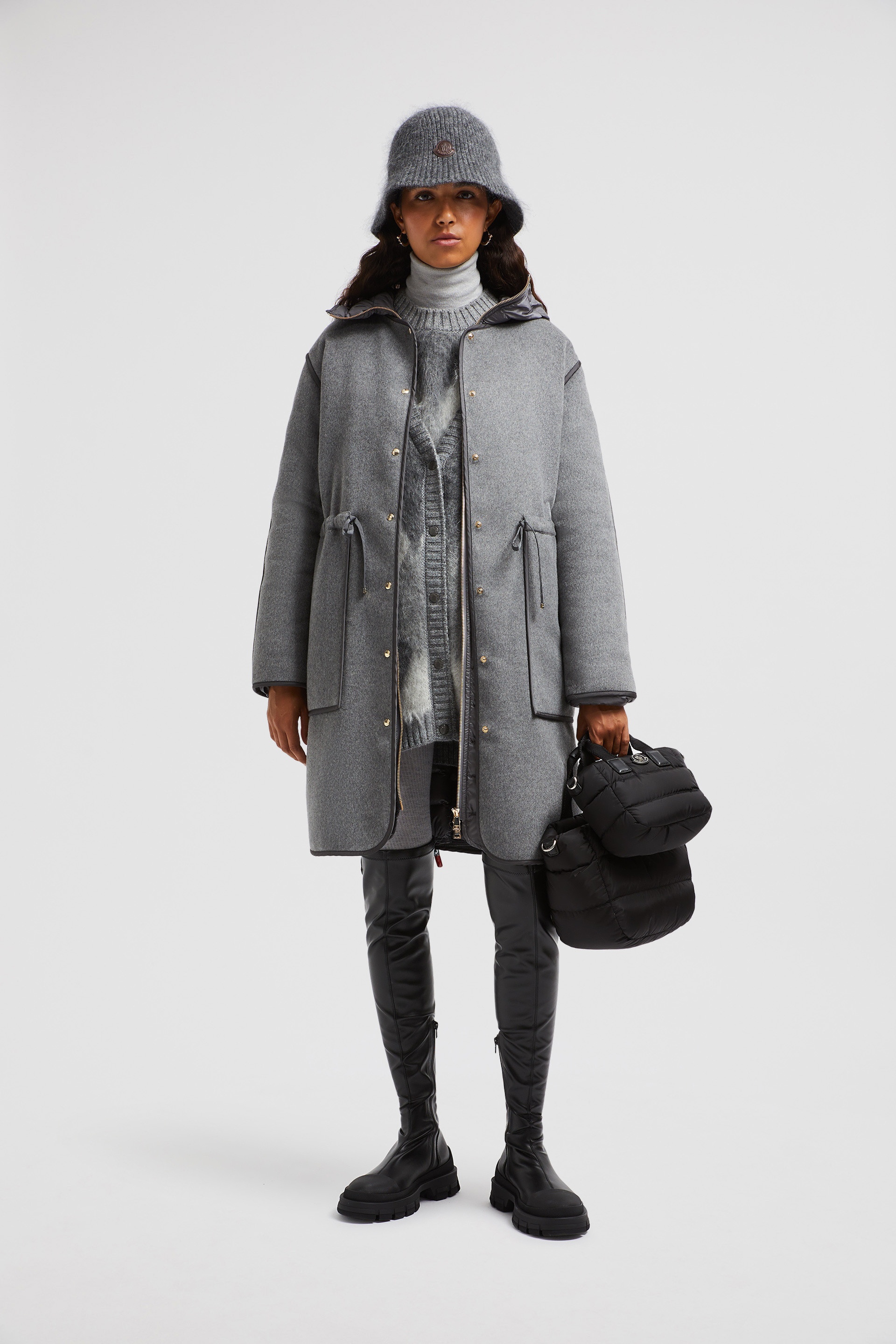関税込 MONCLER BONREPOS LONG 3-IN-1 DOWN JACKET Moncler Bonrepos 3-in-1 Cashmere-Blend Long Coat | Neiman Marcus