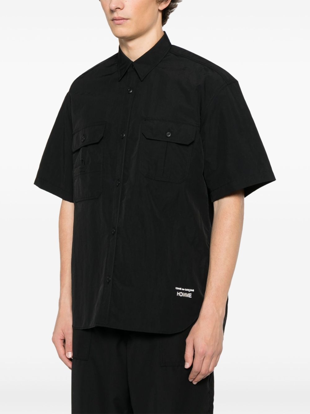 logo-embroidered shirt - 3
