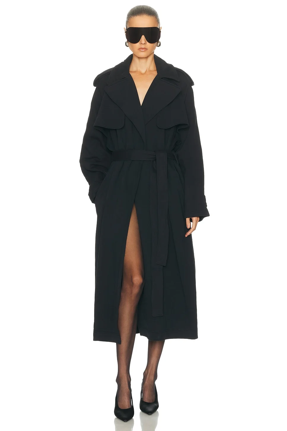 Boyfriend Fleece Trench Coat - 1