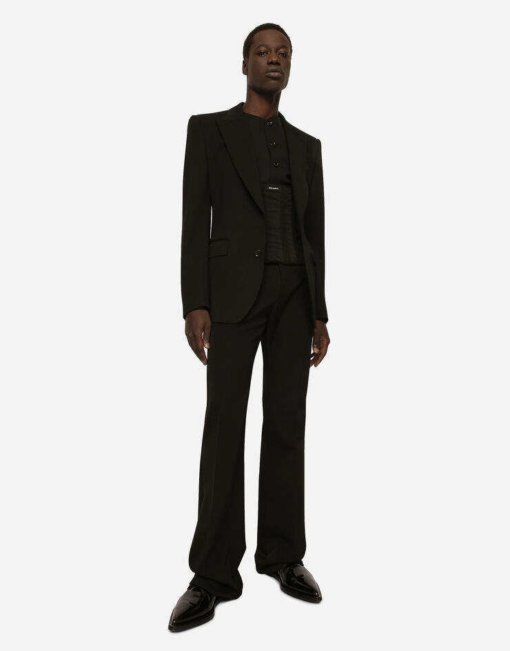 Full Milano jersey and wool gabardine vest - 5