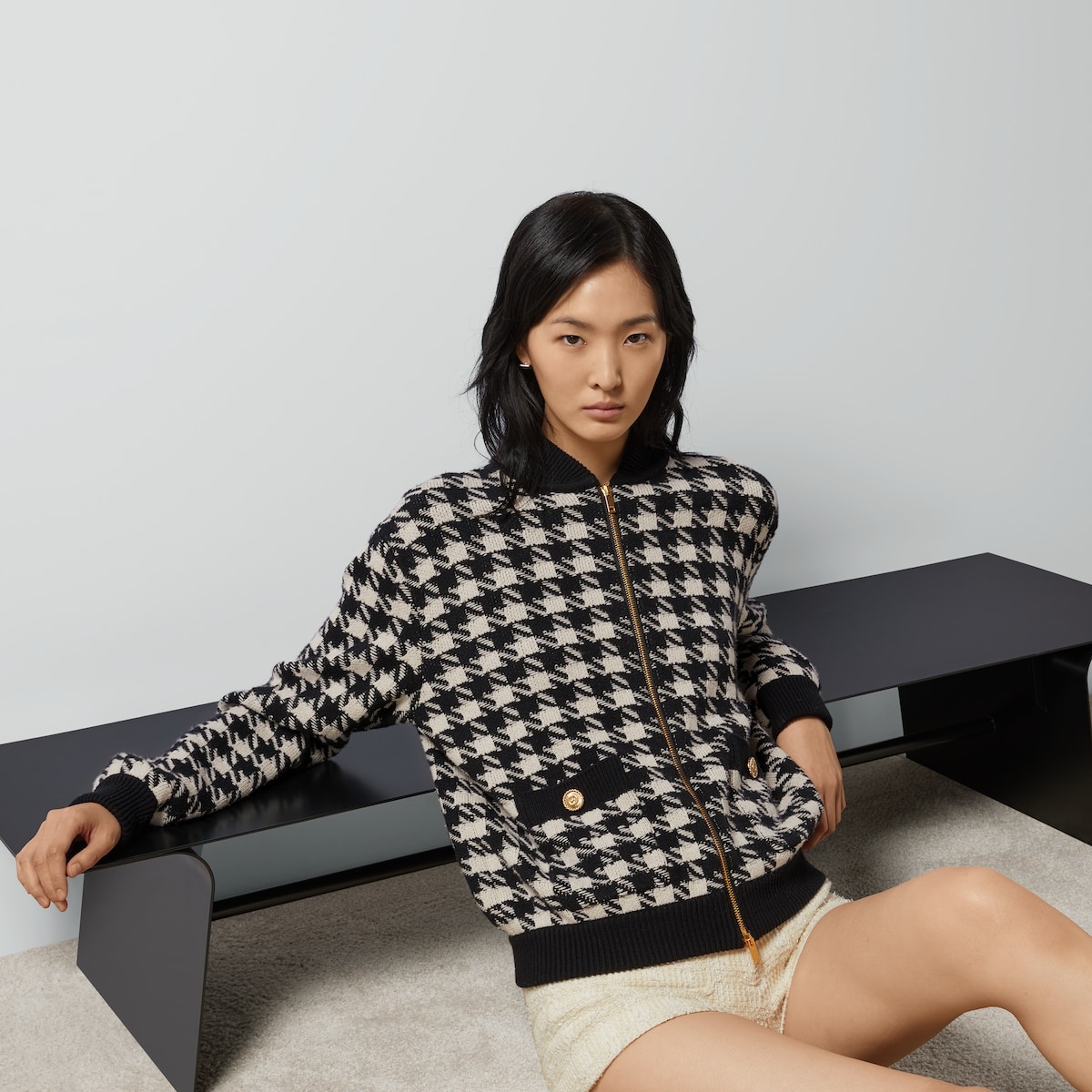 Houndstooth bomber jacket - 2