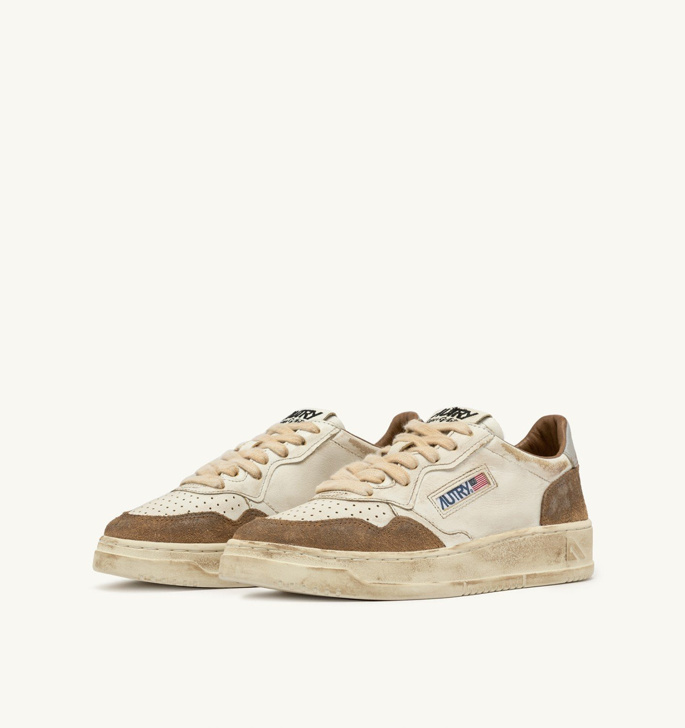 MEDALIST LOW SUPER VINTAGE SNEAKERS IN COGNAC AND MICROCHIP LEATHER SUEDE - 2