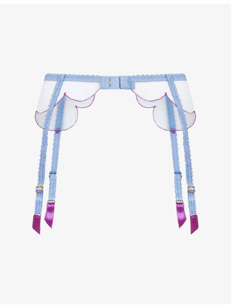 Agent Provocateur Lorna Bow-Embellished Mesh Suspender Belt outlook