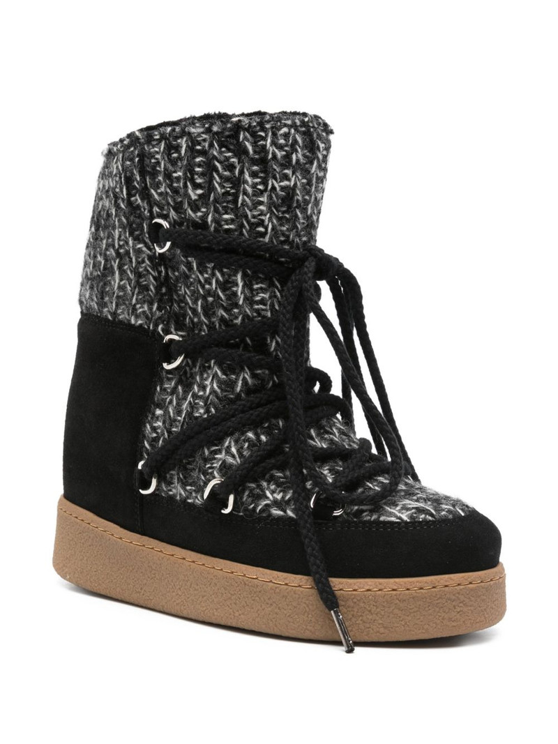 Isabel Marant Nowla knitted lace-up ankle boots outlook