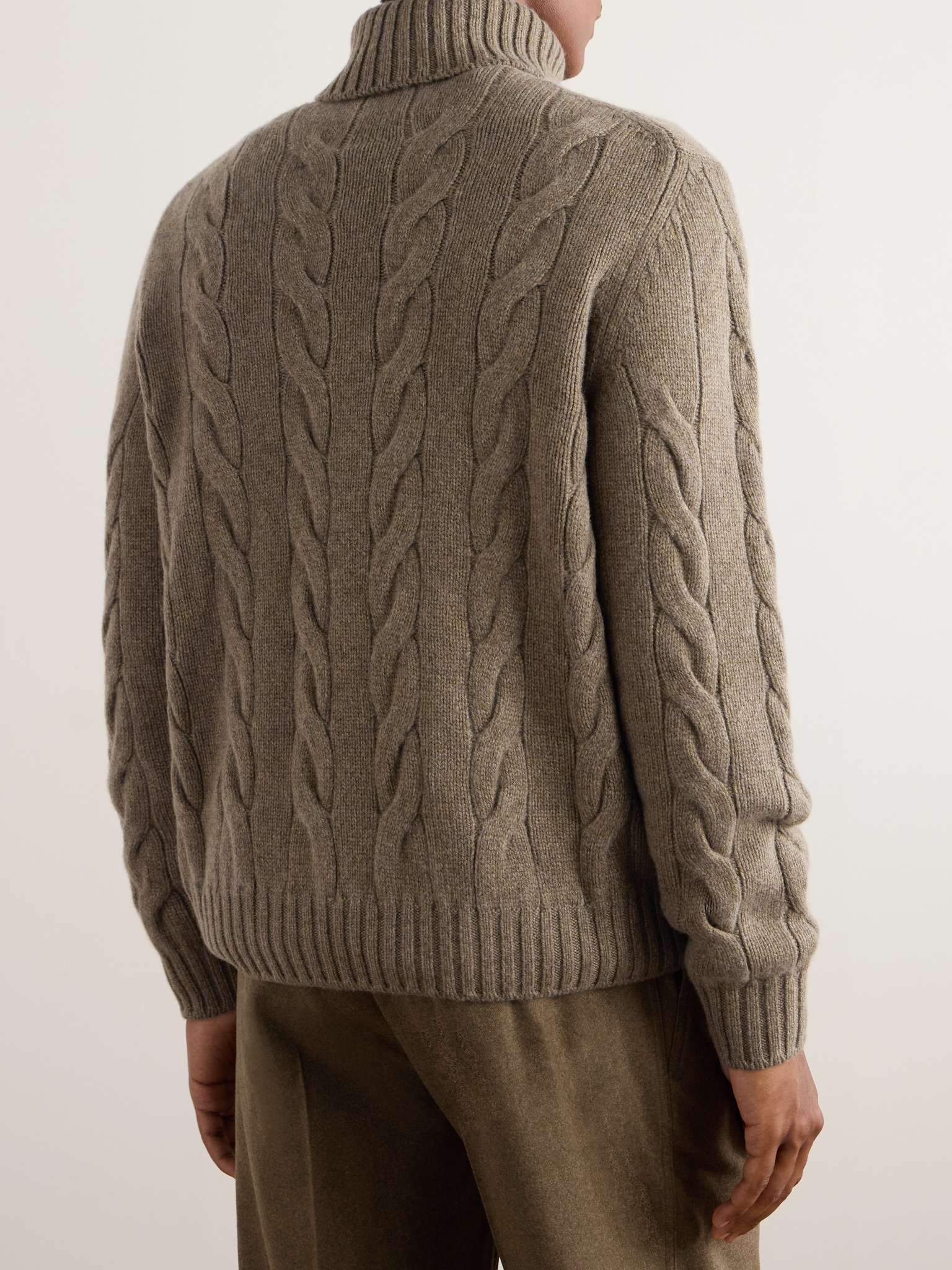 Napier Cable-Knit Cashmere Rollneck Sweater - 3