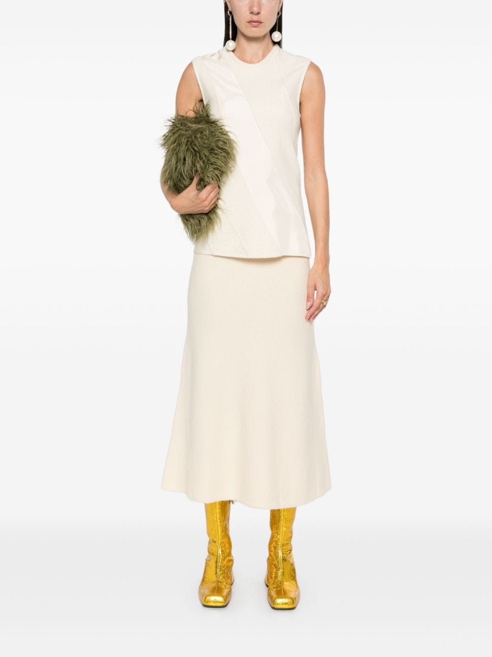 boiled wool midi skirt - 2