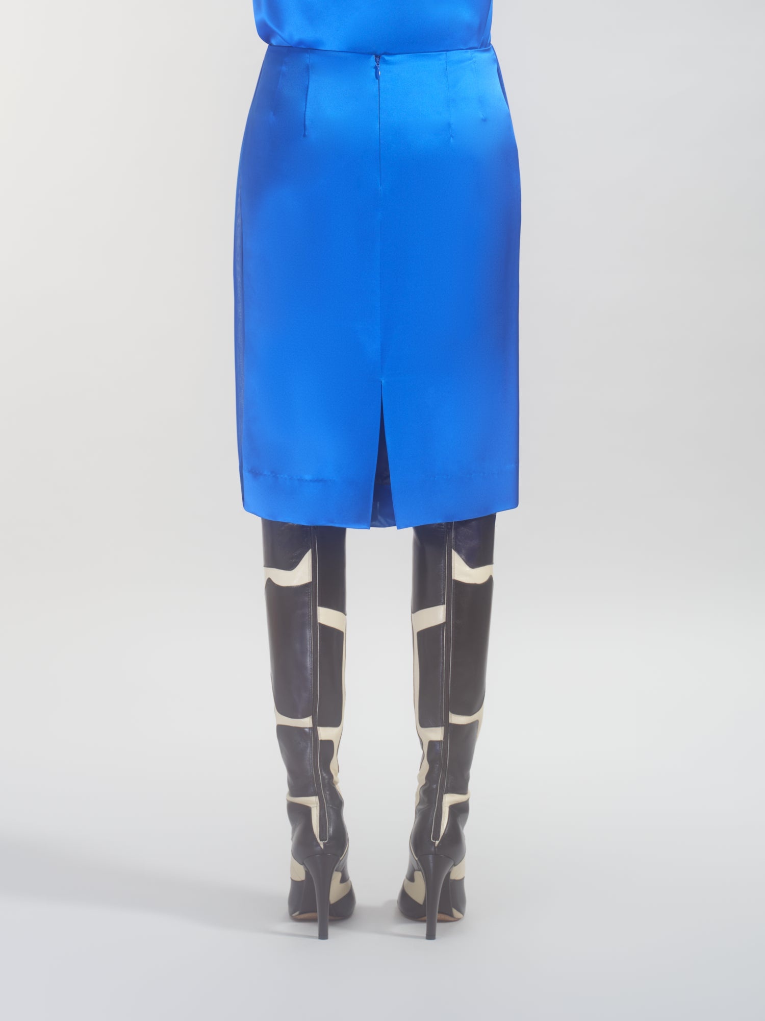 GATHERED SILK SKIRT - 4