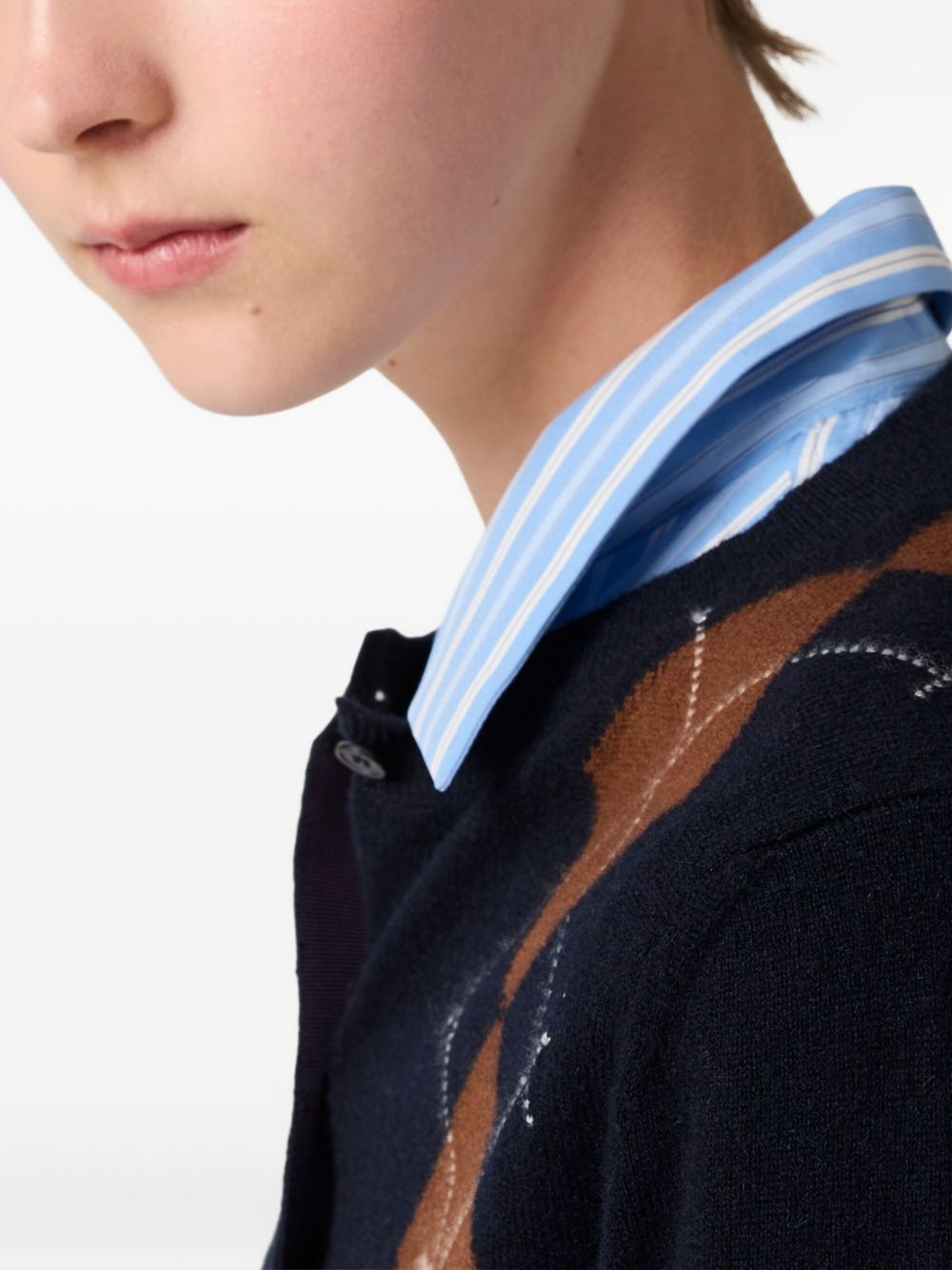 argyle intarsia-knit cardigan - 5