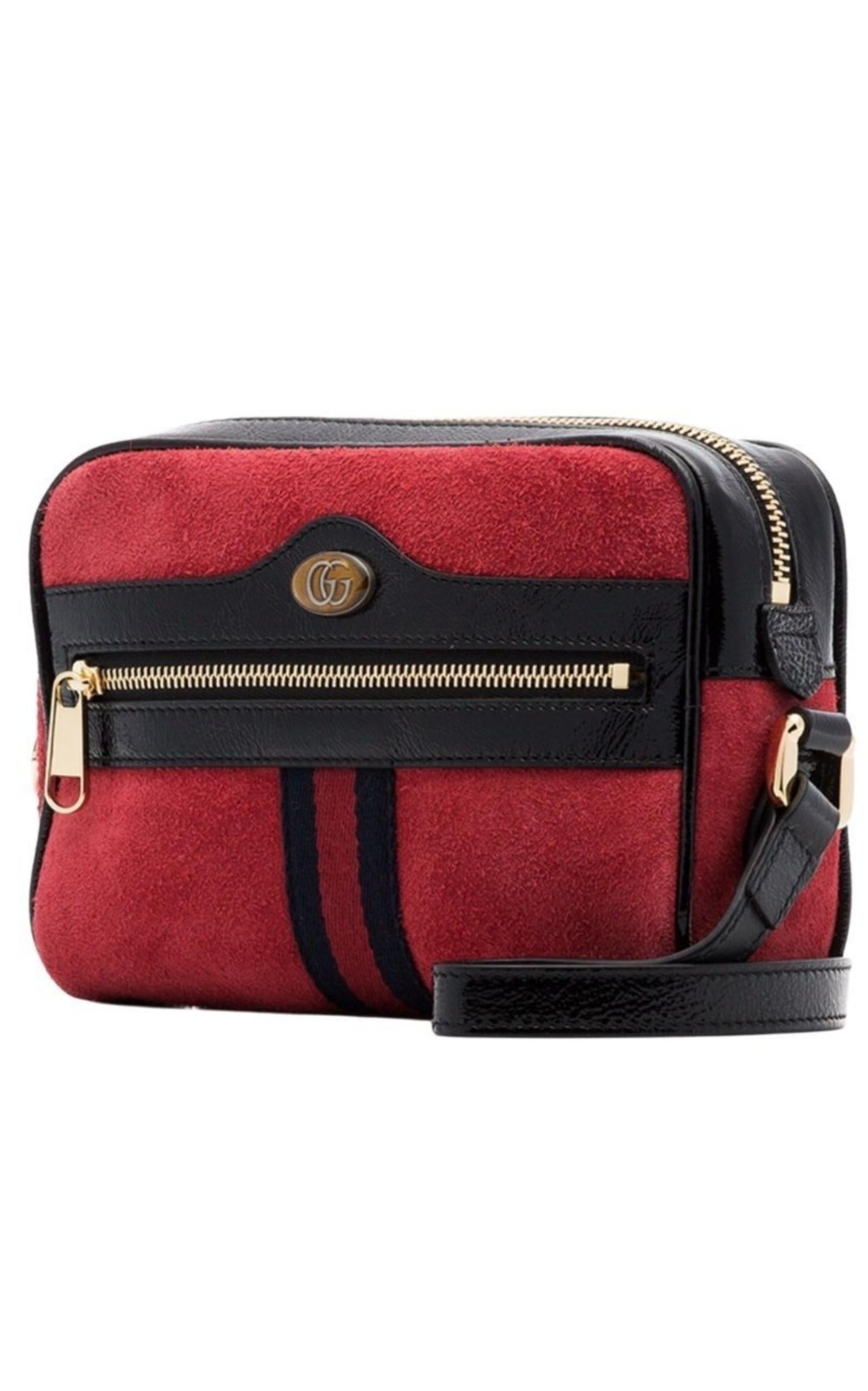 Red Ophidia Suede Mini Bag - 3