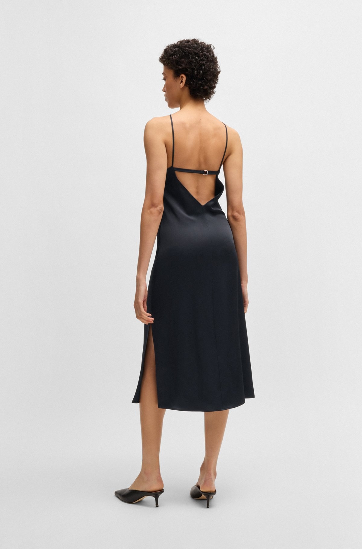 TWILL DRESS WITH HIGH NECKLINE - 4