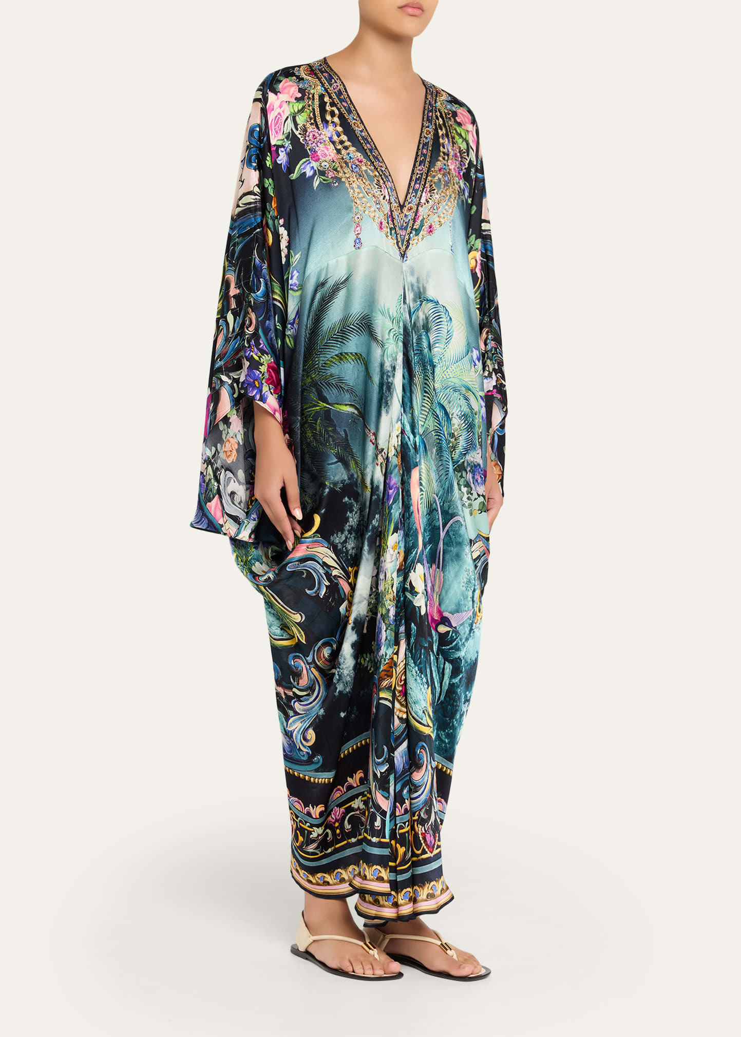 Basked in Baroque T-Shape Long Kaftan - 4