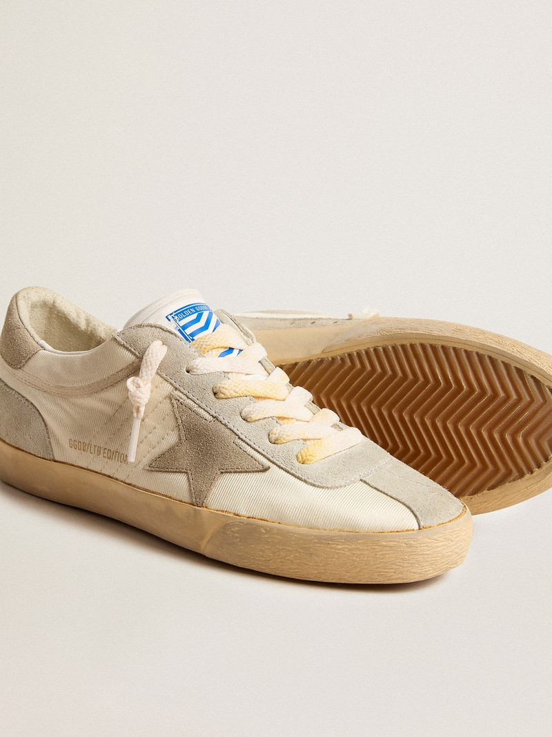 Men’s Super-Star LAB in nylon with dove-gray star and ice-gray suede inserts 3