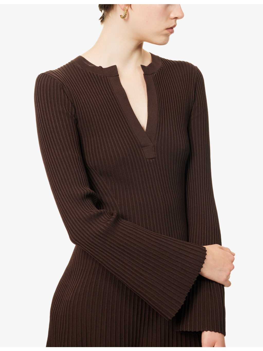 Genna Ribbed Knitted Midi Dress - 5