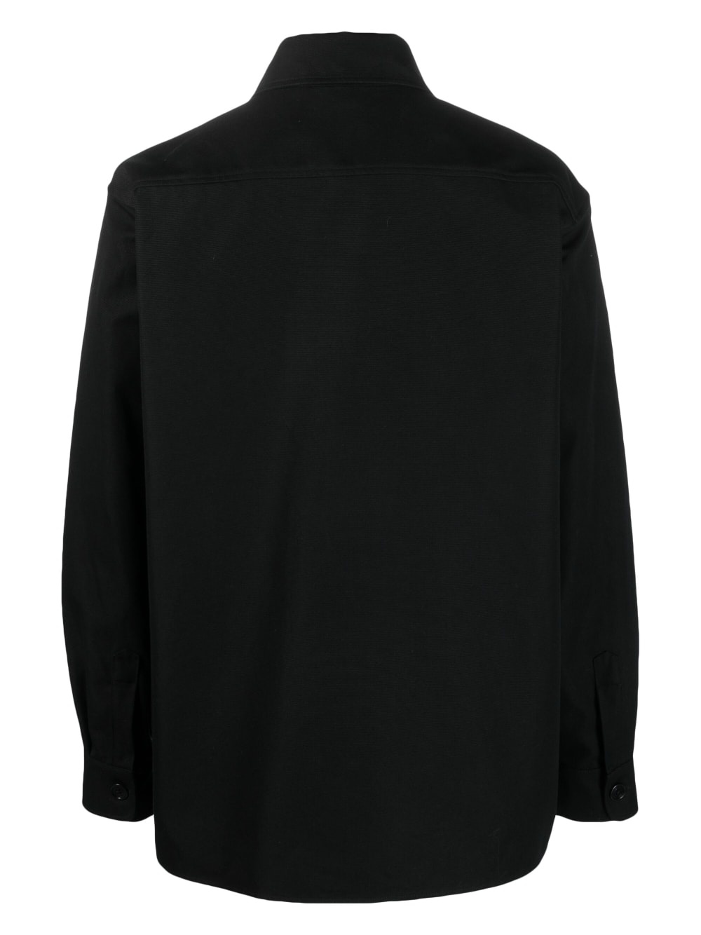 logo-patch cotton shirt jacket - 2