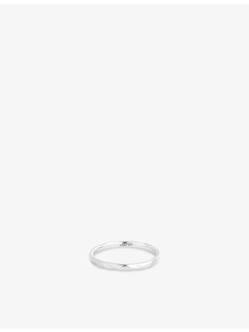 Molten Textured Rhodium-Plated Sterling-Silver Band Ring - 1