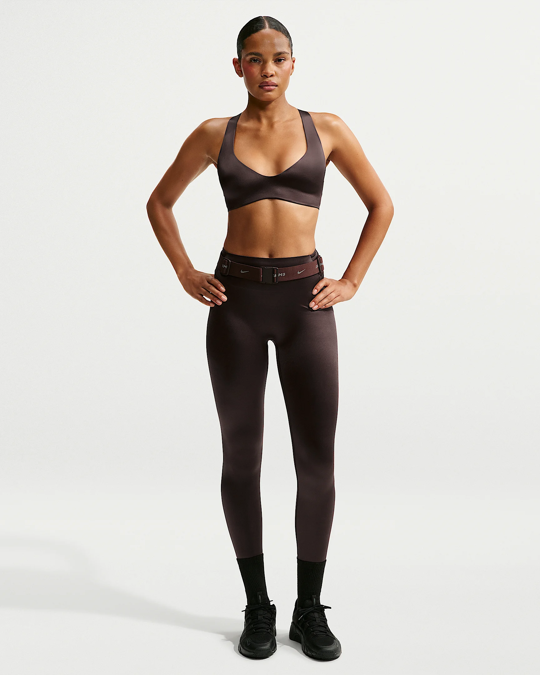 NikeSKIMS Satin Shine Women's High-Waisted Bonded 29" Leggings - 1