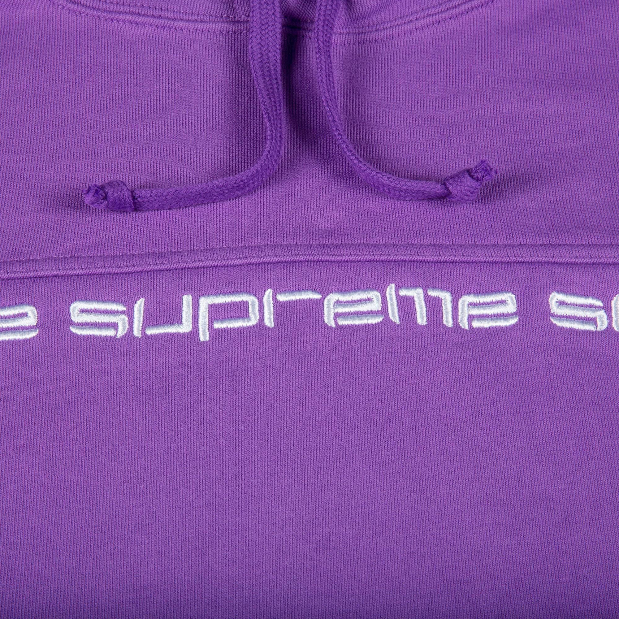 Supreme Text Stripe Hooded Sweatshirt 'Violet' - 2