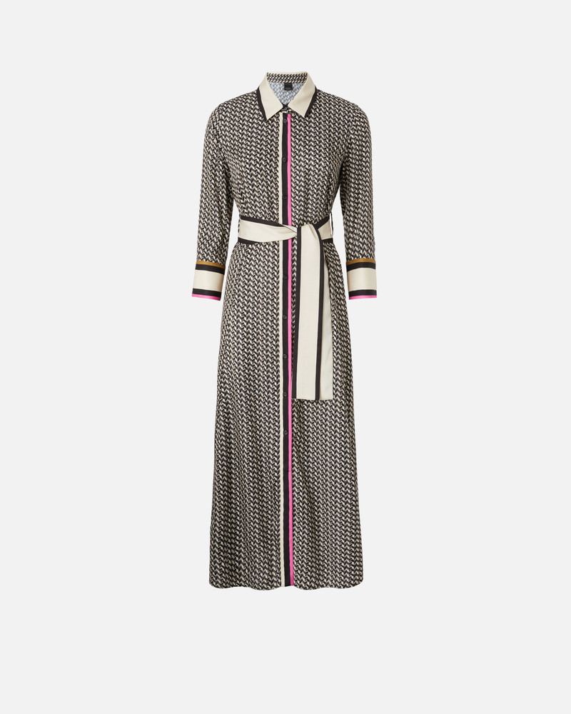 LONG SHIRT DRESS WITH FOULARD PRINT 1