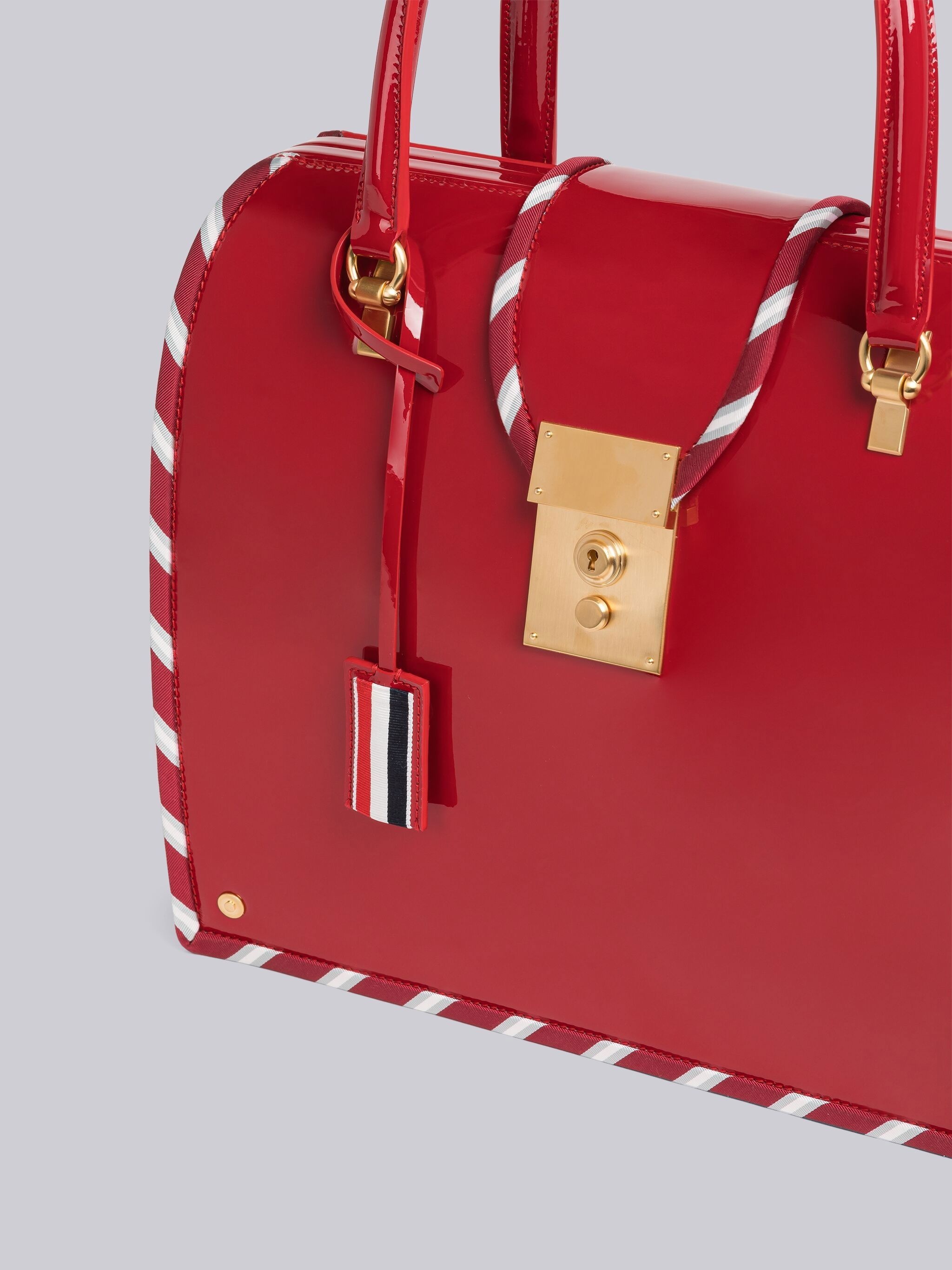 Patent Leather Stripe Binding Mrs. Thom Bag - 2