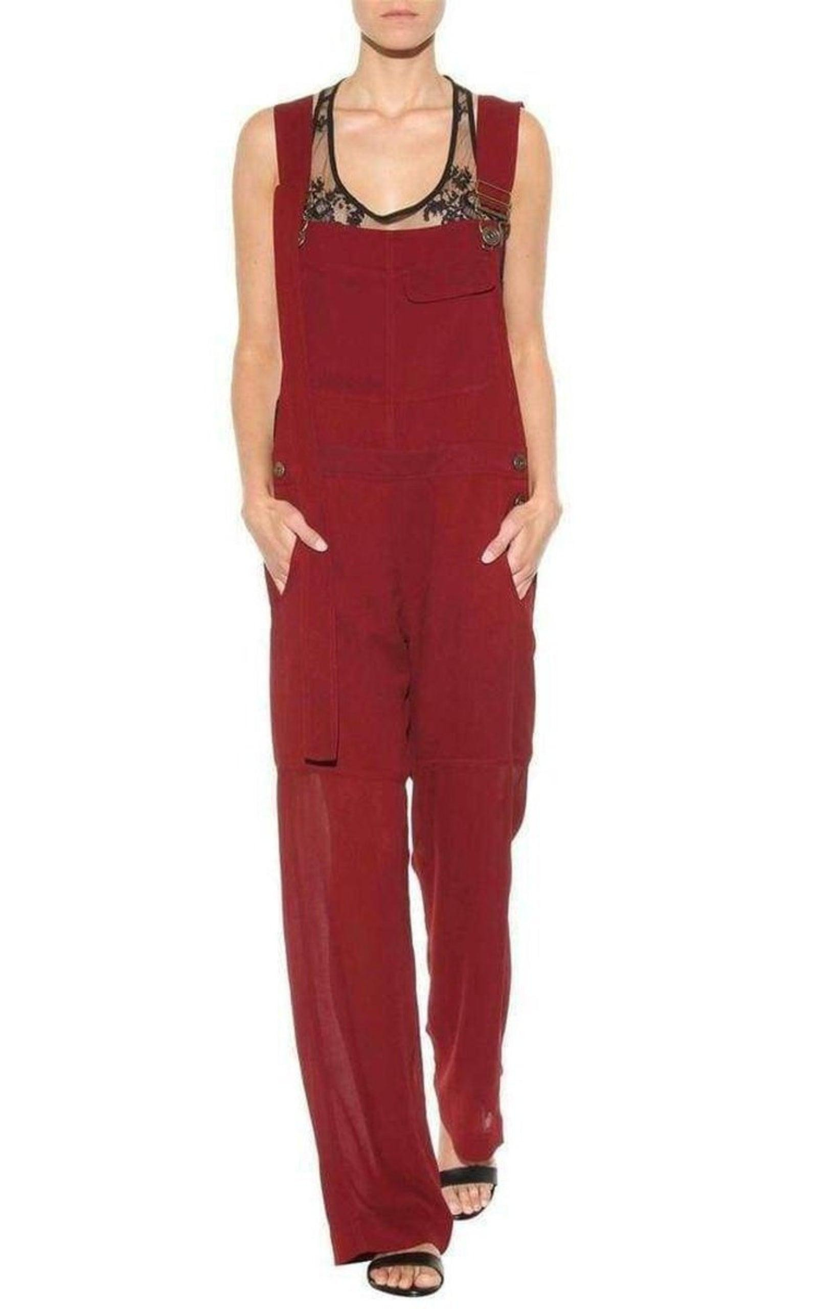 Burgundy Cheer Panel Jumpsuit - 2