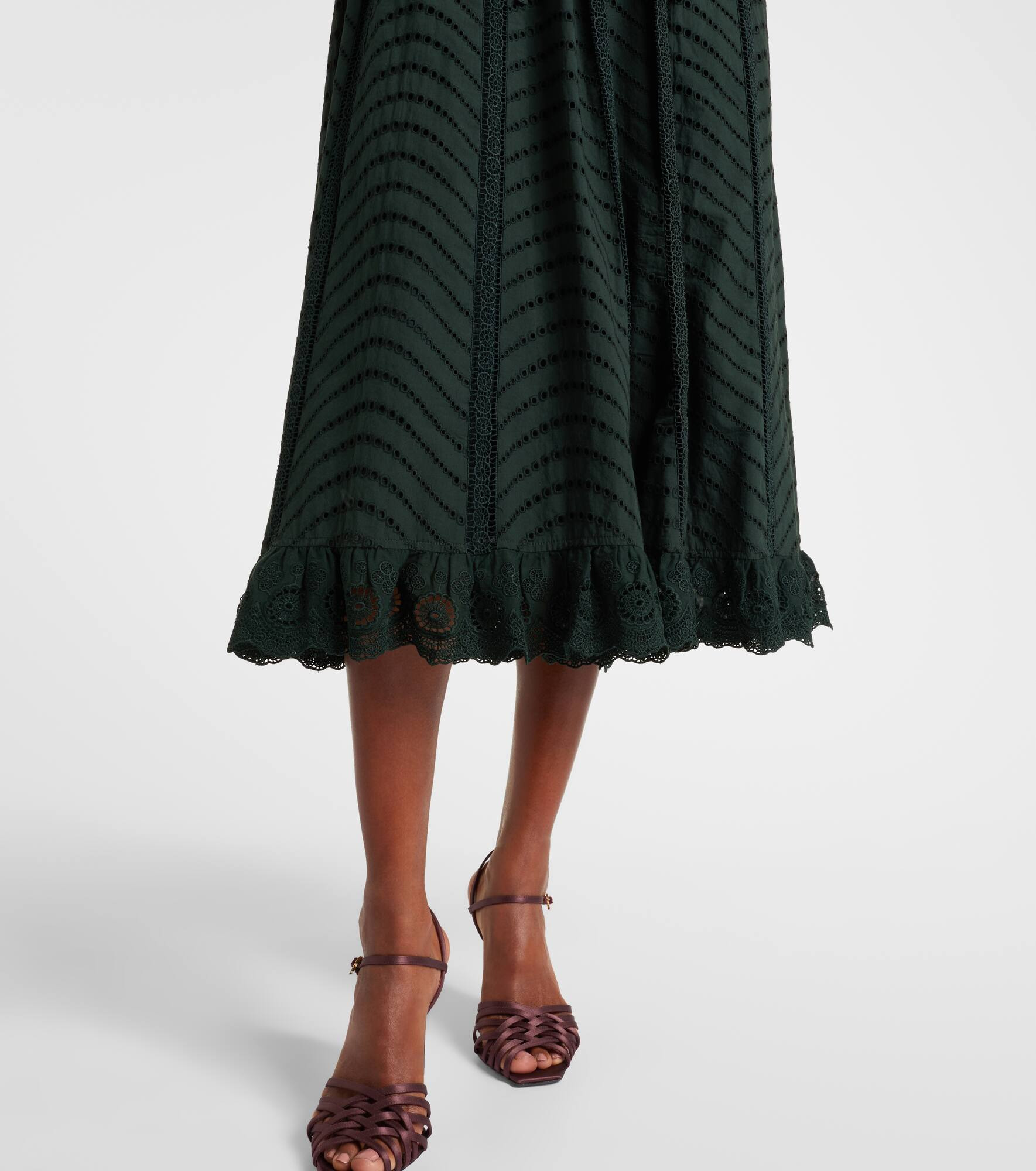 Olga broderie anglaise cotton midi dress - 6