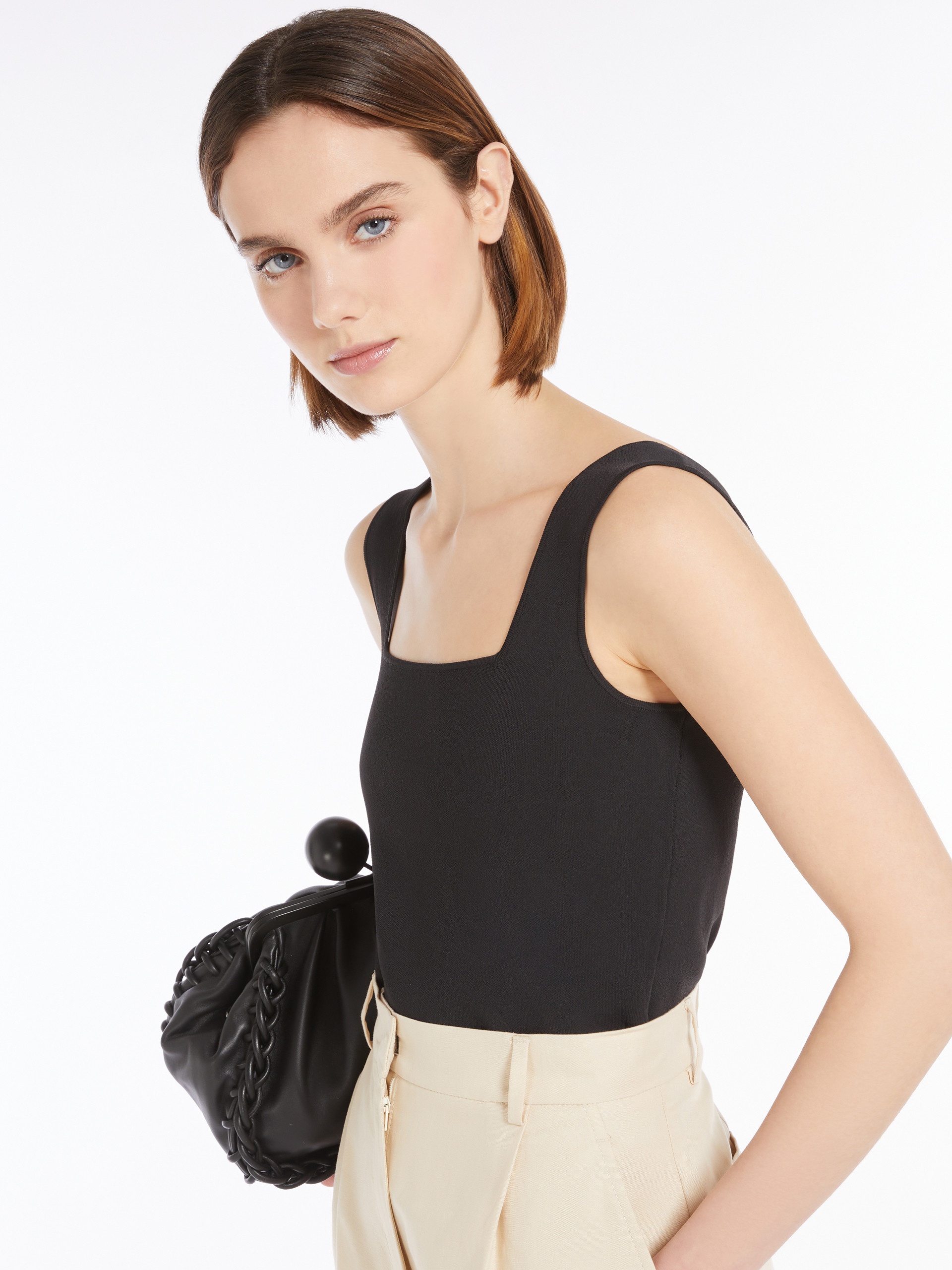 PILADE Jacquard viscose crop top - 5