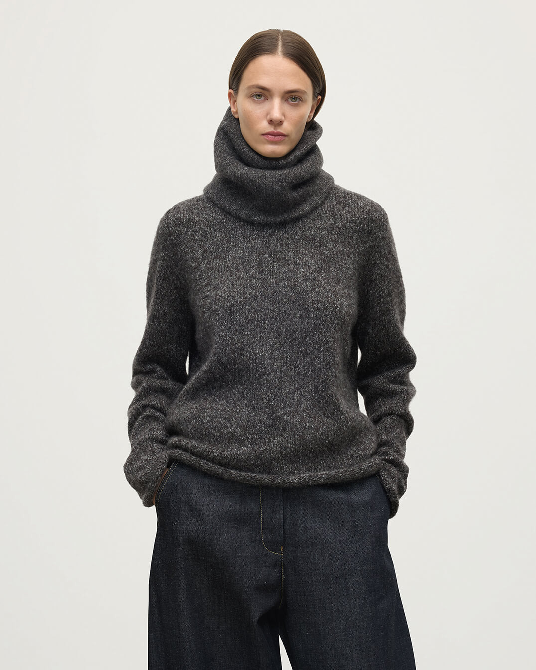 Cashmere Bouclé Grey Snood - 2