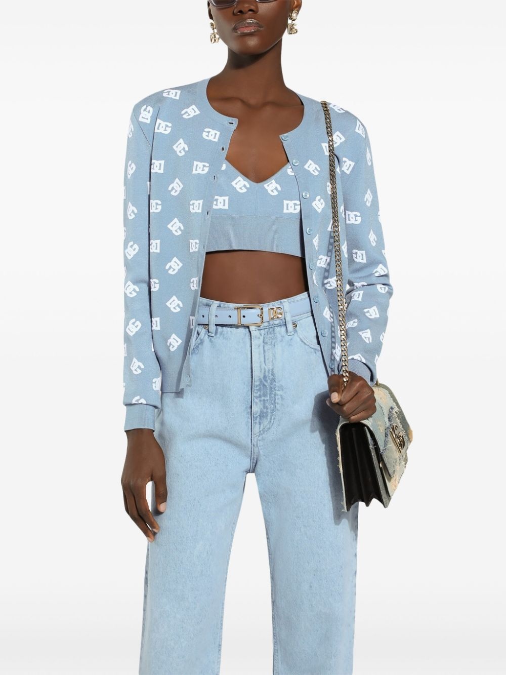 logo print cardigan - 6