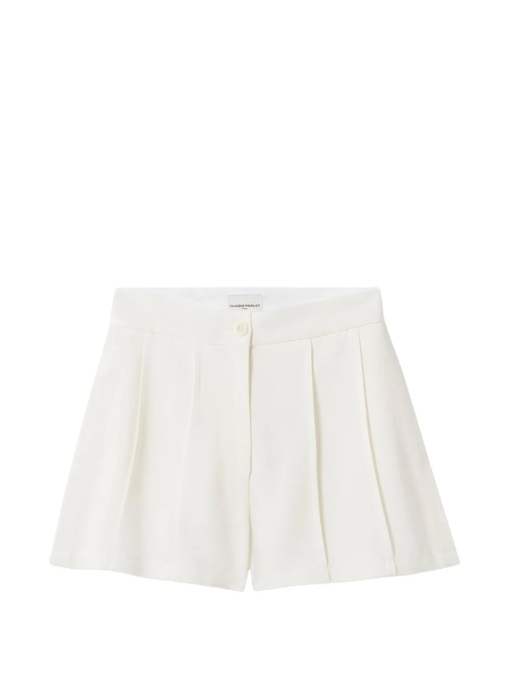 button-fastening pleated shorts - 1